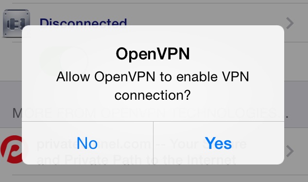 download the new version for iphoneOpenVPN Client 2.6.7.1001